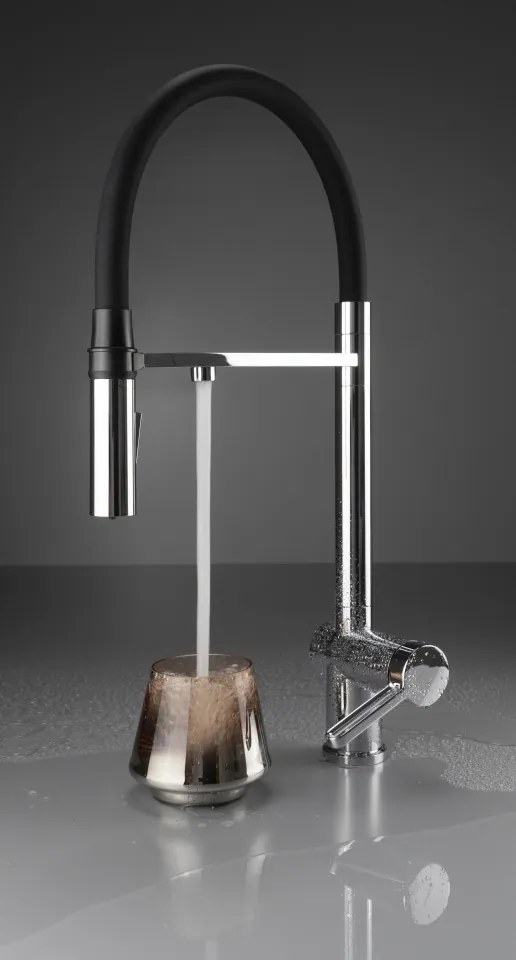 🚰 Baterie bucătărie MAGNETIC, cu racord filtru de apă & pipă flexibilă, finisaj cromat – Cod BRM_075M