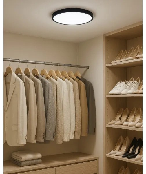 Lampă LED de tavan 24W/230V, 3000/4000/6500K, Ø 30 cm, neagră