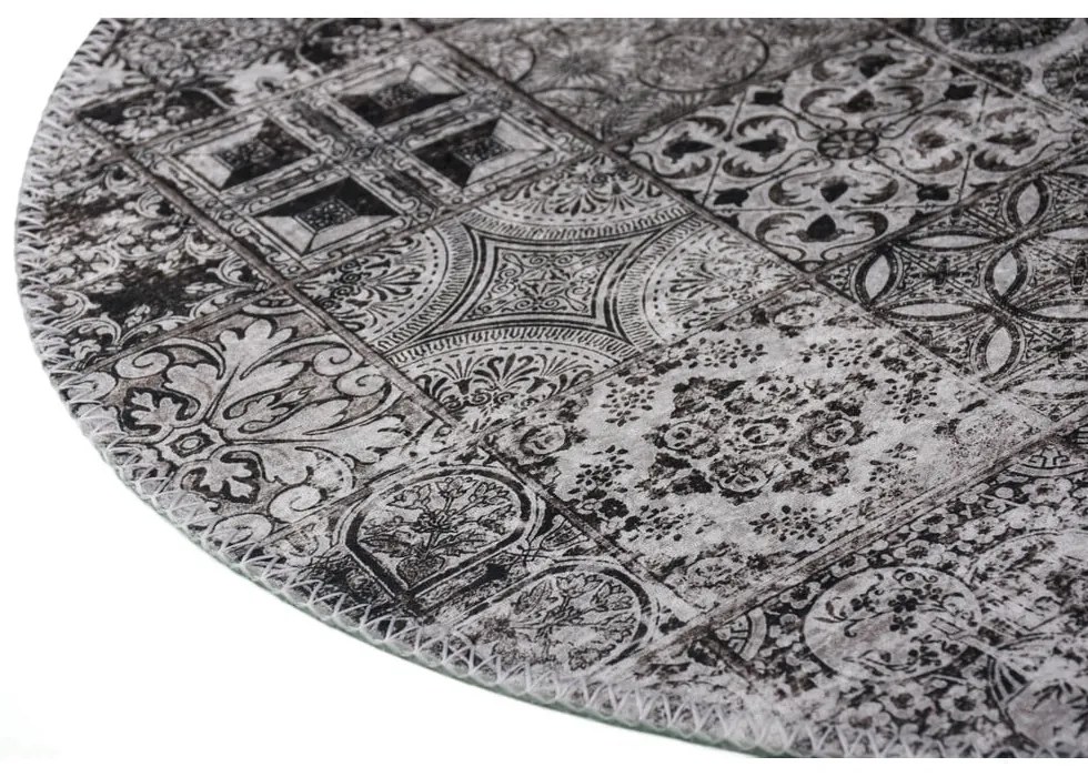 Covor gri lavabil rotund ø 100 cm – Vitaus