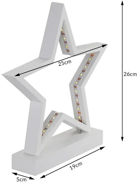 Deuba Stea de Crăciun cu iluminare LED - albă