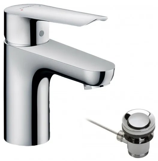 Baterie lavoar cu ventil pop-up, Hansgrohe Logis E 100, crom, 71161000