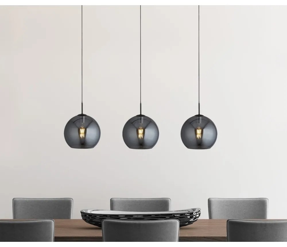 Lustra design modern cu 3 pendule fumurii AMSTERDAM 1023-3SM SRT