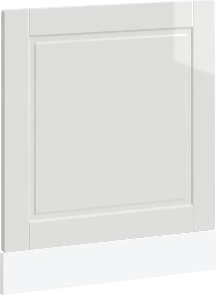 vidaXL Panou pentru mașina de spălat vase alb lucios lemn prelucrat