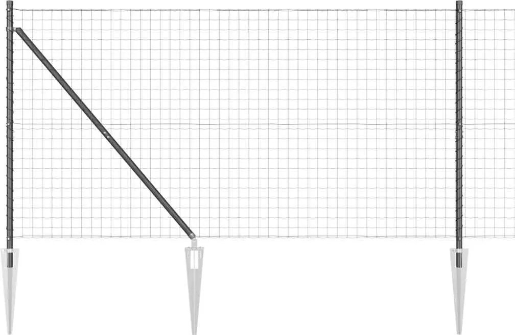 vidaXL Gard cu Stâlp Gri 1,2 x 25 m Oțel și PVC