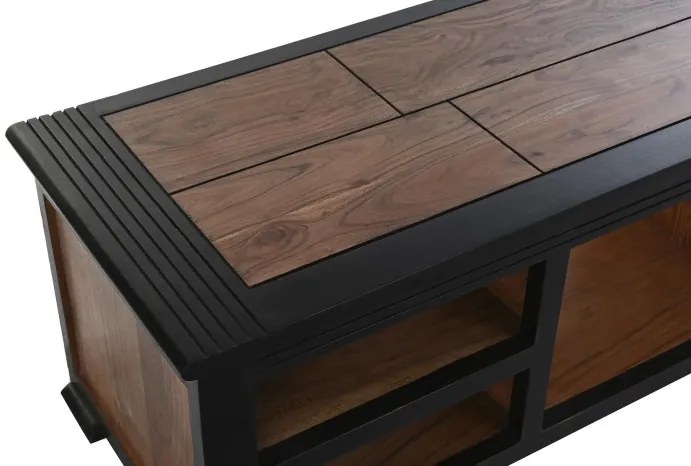 Comoda TV, neagra, din lemn de acacia, Serafina
