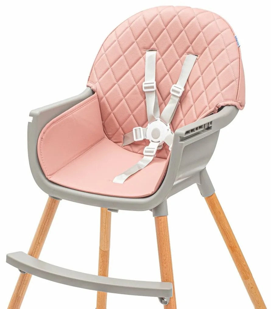 Scaun de masă pentru copii Baby Mix Freja wooden, roz