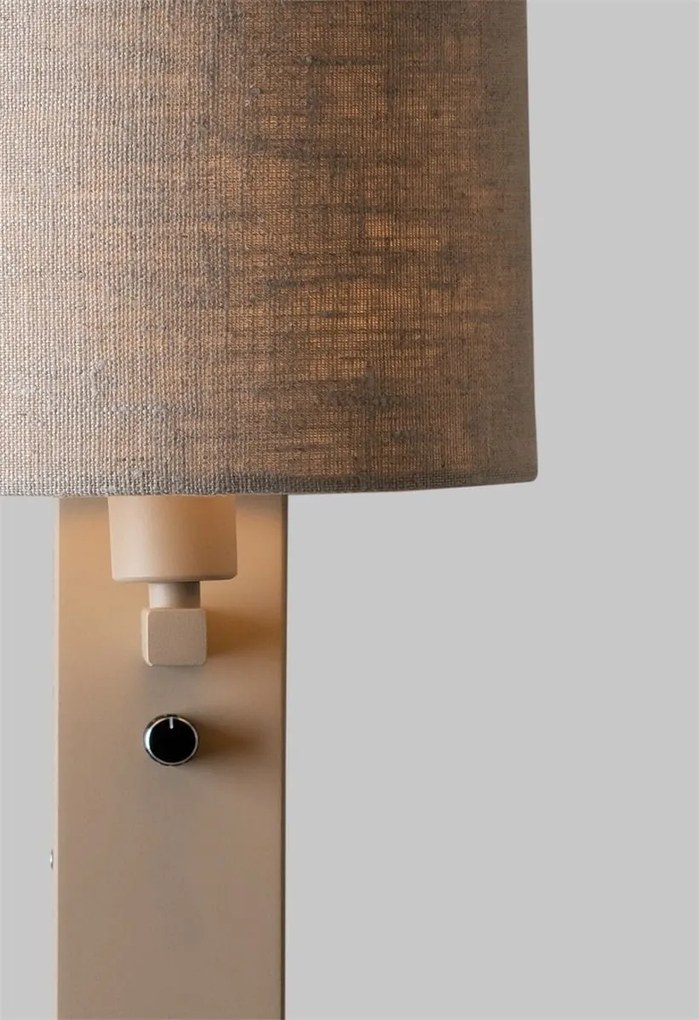 Aplica cu raft si reader LED, port USB si abajur textil in inchis Florence