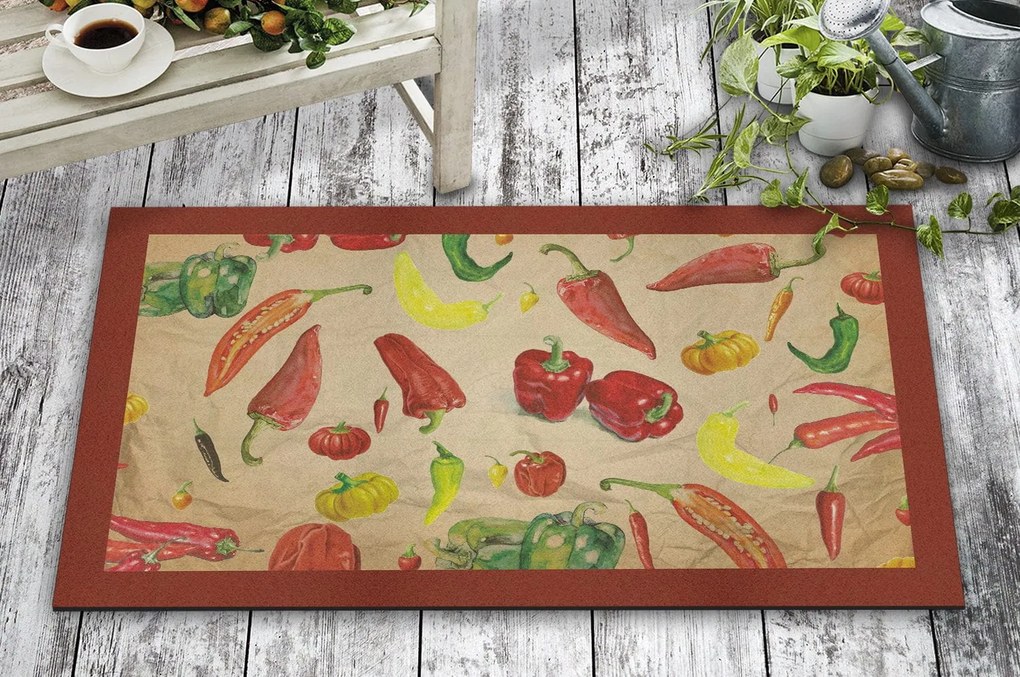 Covor intrare PEPPER, 45x70 cm, forma dreptunghiulara, pasla/PVC, mult