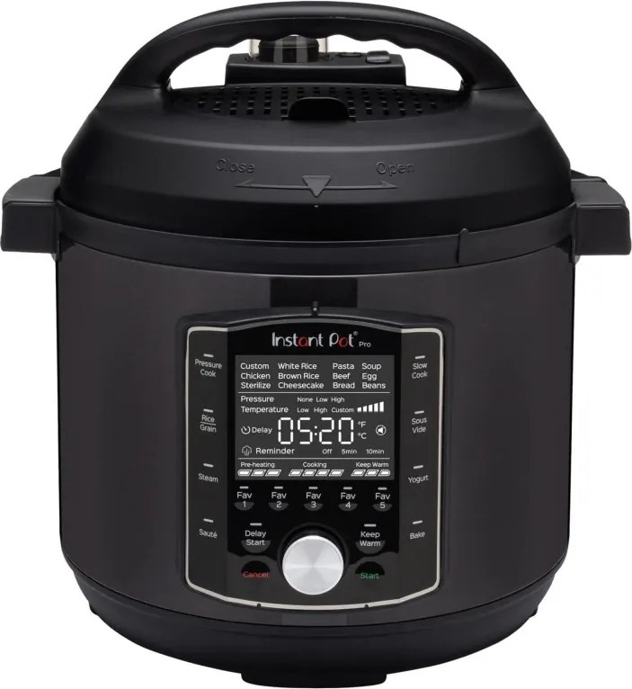 Resigilat: Multicooker Instant Pot PRO 6 112016701, 1200 W, 5,7 l, 28 de programe, 11 sisteme de siguranta, Negru