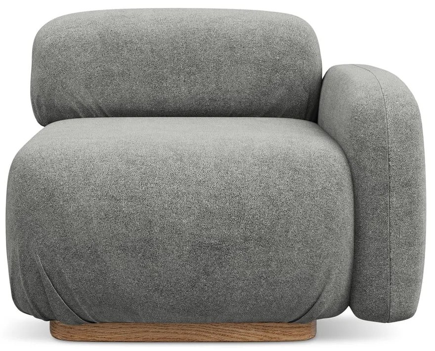 Modul pentru canapea modulară gri cu tapițerie din țesătură bouclé (cu colț pe partea dreaptă) Ailani – Makamii