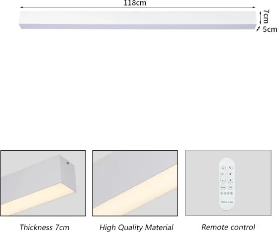 Brilagi - Plafonieră LED cu dimmer SLEEKLINE LED/40W/230V Wi-Fi Tuya albă+telecomandă