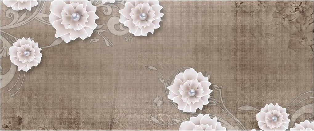 Tablou - Draperie cu flori (120x50 cm)
