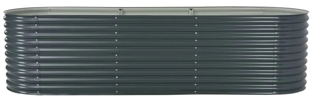 Strat inaltat de gradina, gri, 320 x 80 x 81 cm otel galvanizat 1, Gri, 320 x 80 x 81 cm
