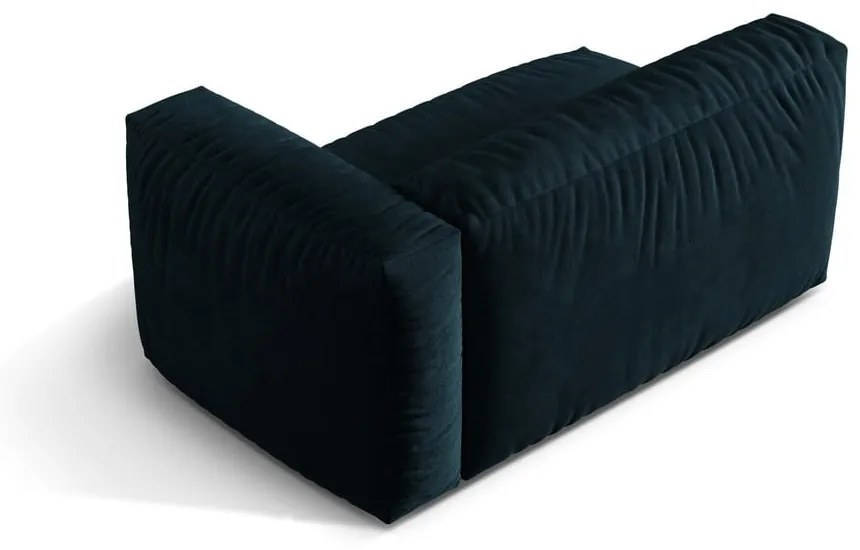 Modul pentru canapea modulară albastru închis cu tapițerie din catifea (cu colț pe partea dreaptă) Martina – Micadoni