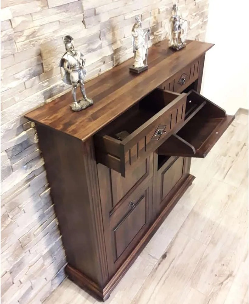 Dulap lemn masiv maro Pantofi Sonya, 115 × 29 × 110 cm