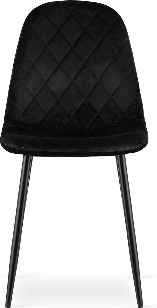 OFERTA Scaun de catifea negru ASTI cu picioare negre II. calitate