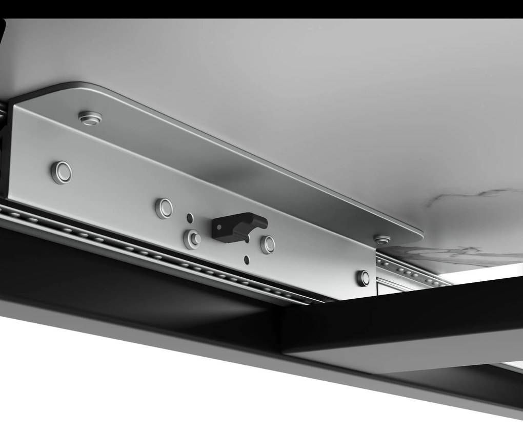 Masă extensibilă de dining cu cadru metalic, Alb+Negru | Aosom Romania