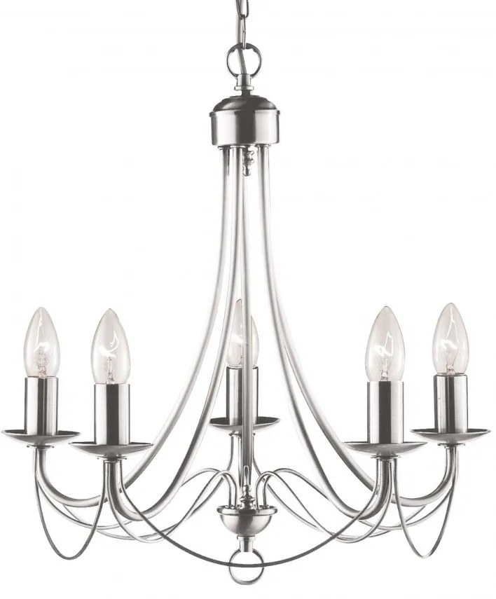 Candelabru traditional stil clasic Maypole argintiu 5L 6345-5SS SRT