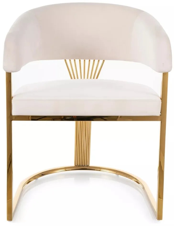 Scaun Crown velvet bej deschis/auriu Blu22