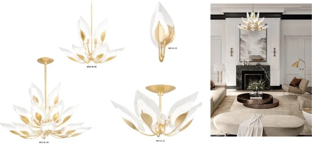 Candelabru LUX realizat manual, design deosebit BLOSSOM cu 20 surse de lumina