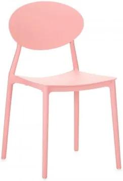 Scaun din plastic, cu picioare din plastic Lolita Pink, l47xA42xH82cm