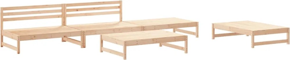 vidaXL Set mobilier relaxare de grădină 5 piese lemn masiv de pin