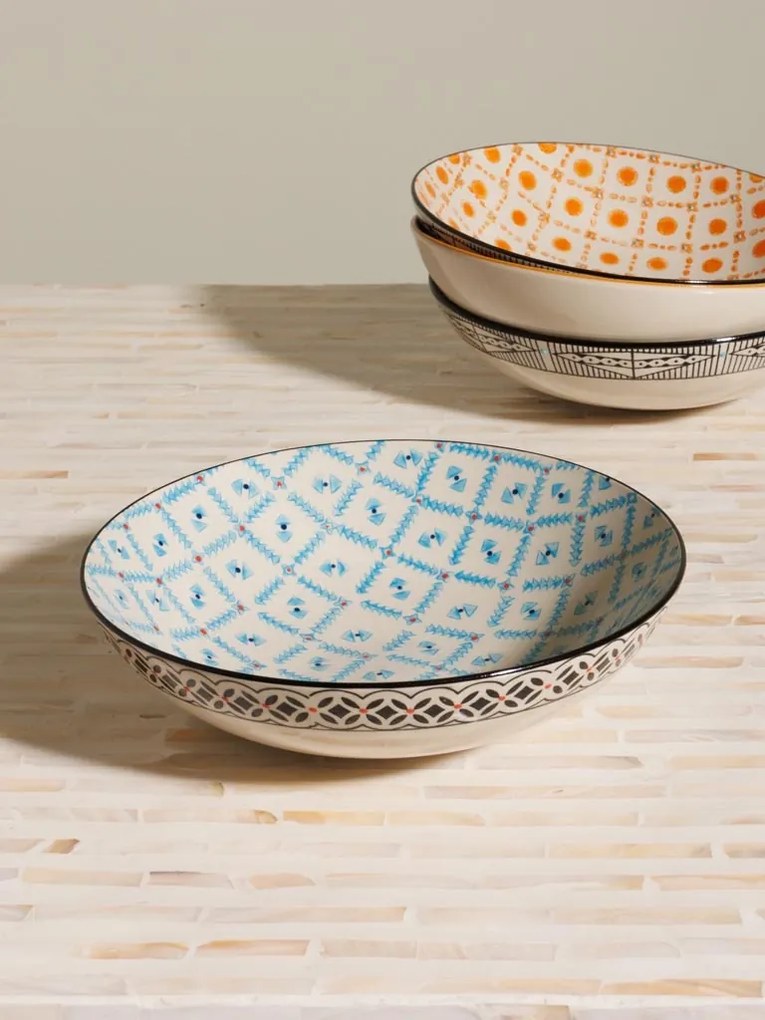 Set 4 farfurii adânci din ceramică, model asortat, Rhapsody, Ø19 cm