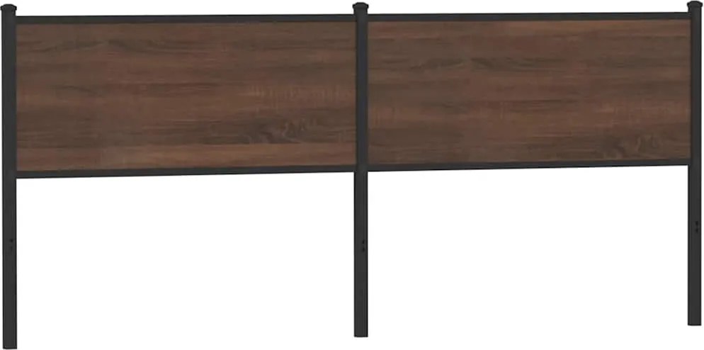 vidaXL Tăblie de pat de schimb, stejar maro, 190 cm, lemn prelucrat și oțel