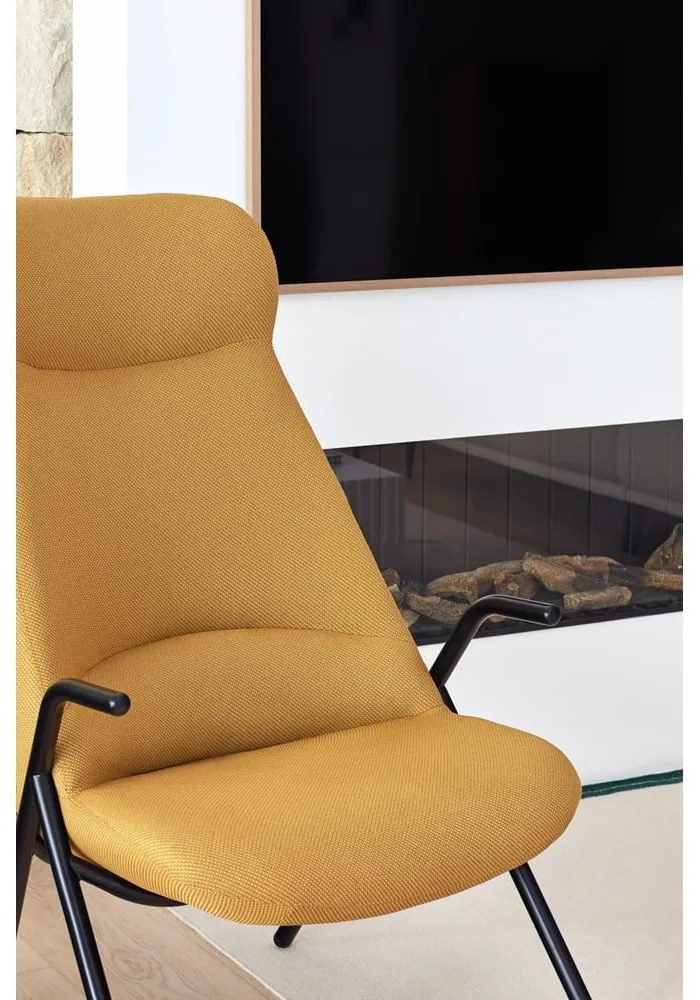 Fotoliu Teulat Dins, înălțime 114 cm, galben