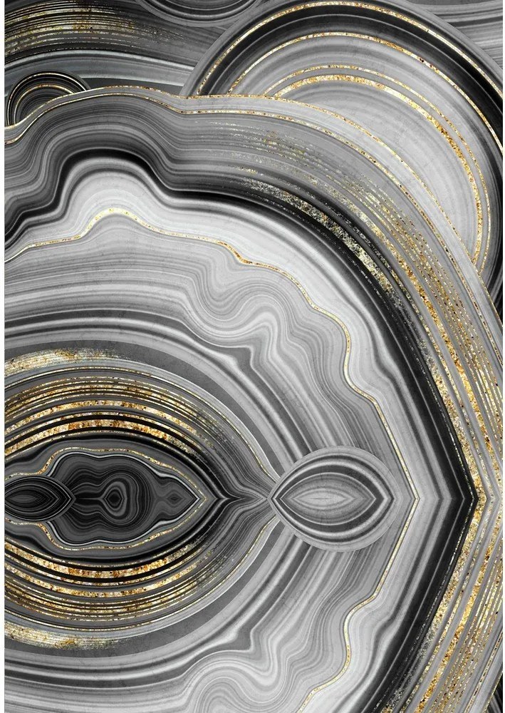 Covorașe de baie gri/aurii 2 buc. 60x100 cm CT – Foutastic