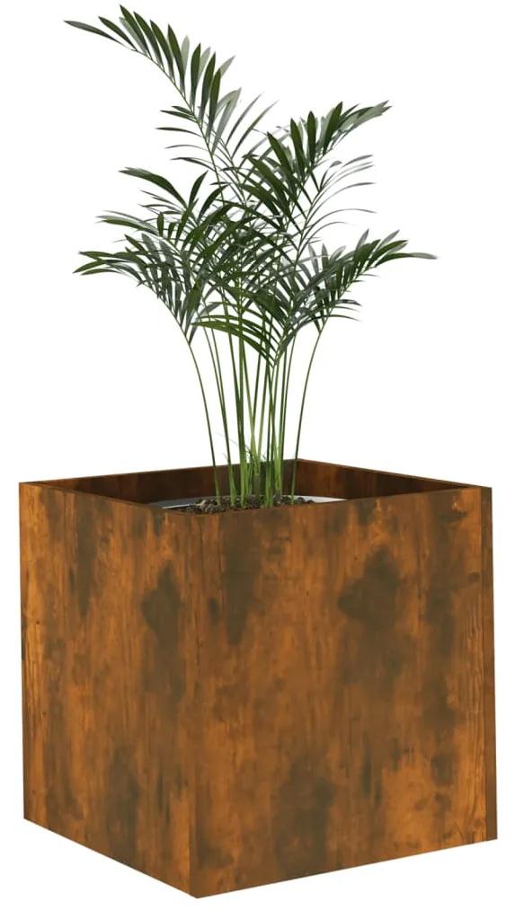 Jardiniera cutie, stejar fumuriu, 40x40x40 cm, lemn compozit Stejar afumat, 1