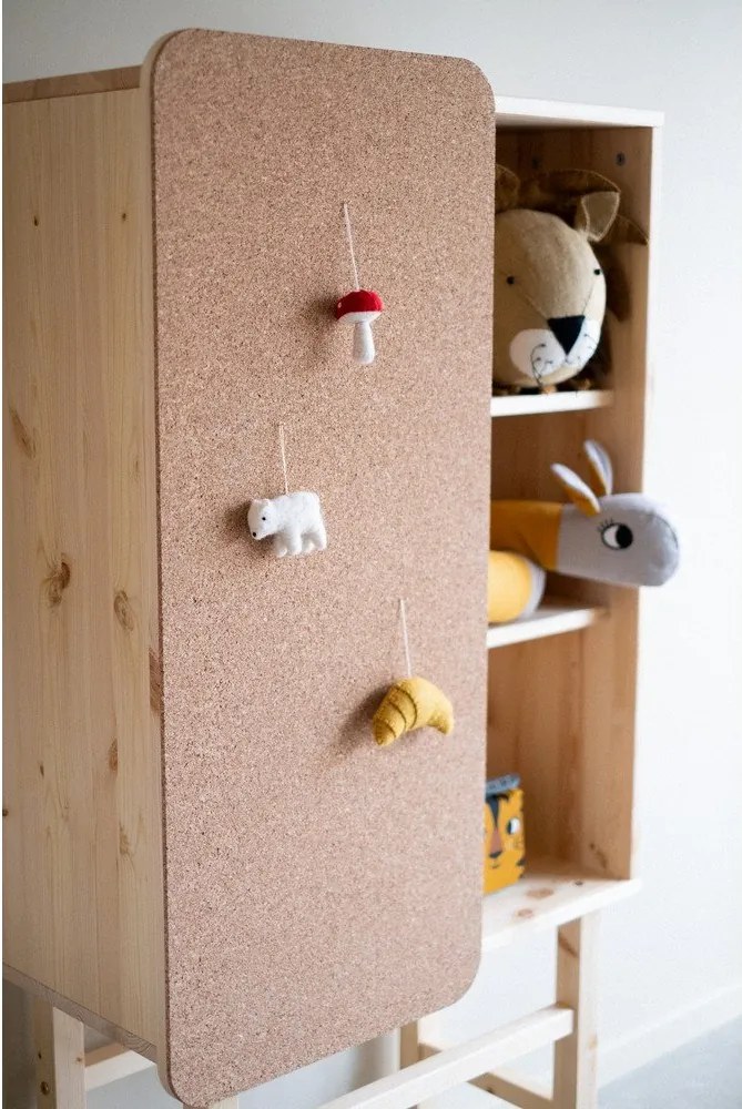 Bibliotecă din lemn de pin cu avizier Karup Design Slide