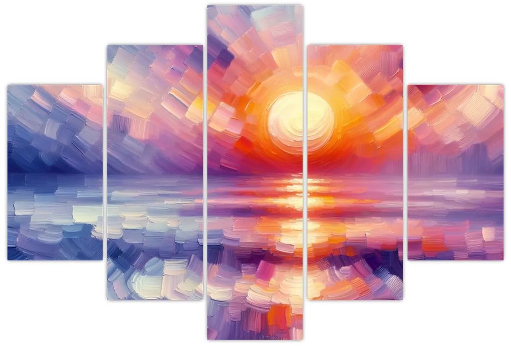 Tablou - Apus de soare artistic colorat (150x105 cm)