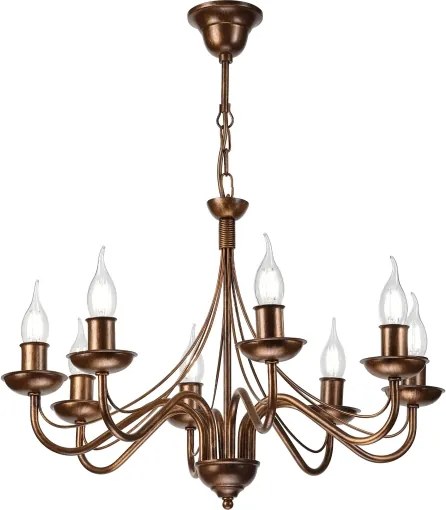 Candelabru cu lanț ANTON 8xE14/60W/230V bronz