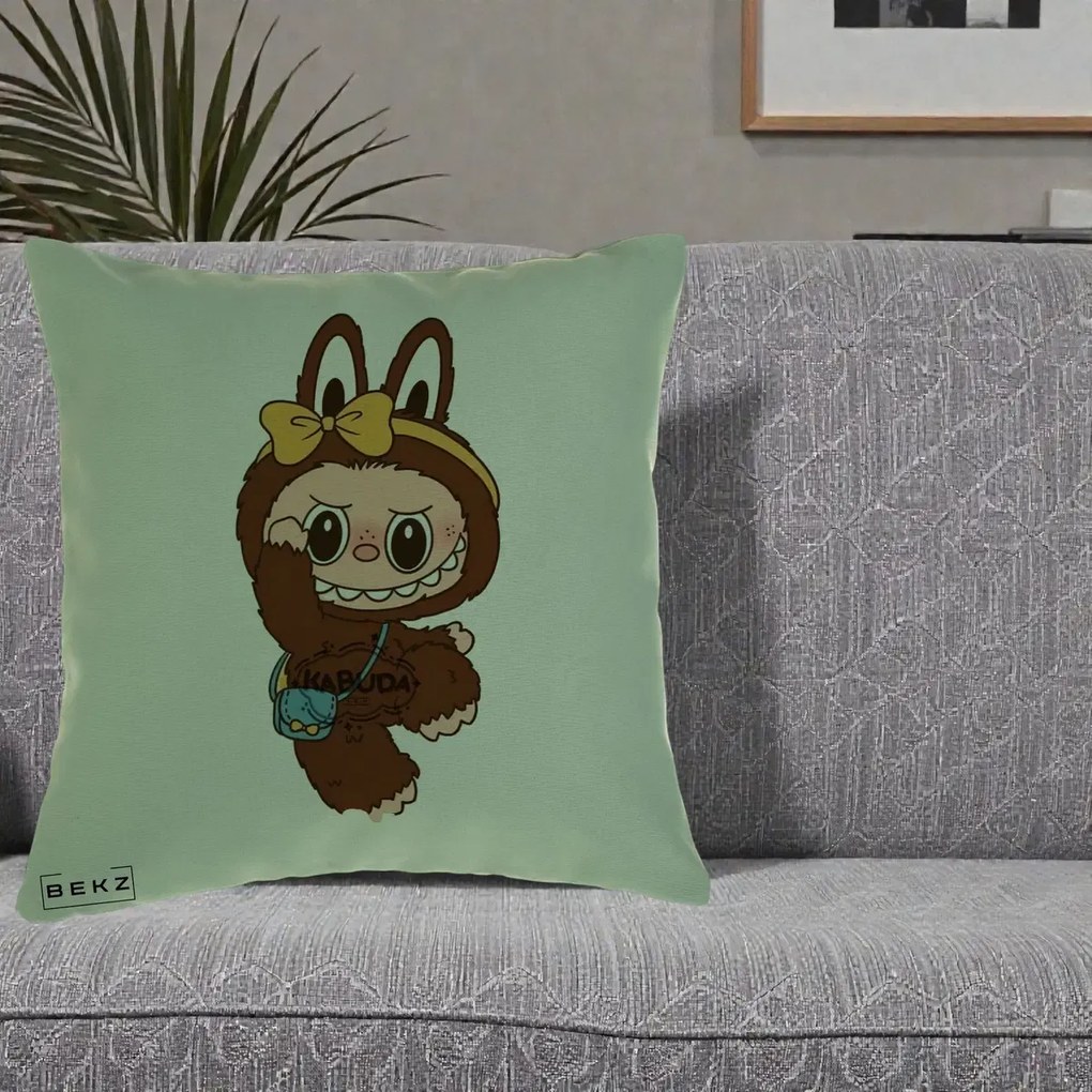 Perna Personalizata Kabuda Maro cu Funda Aurie, 40x40 cm, Verde, Husa Detasabila, Perna Inclusa, BEKZ®