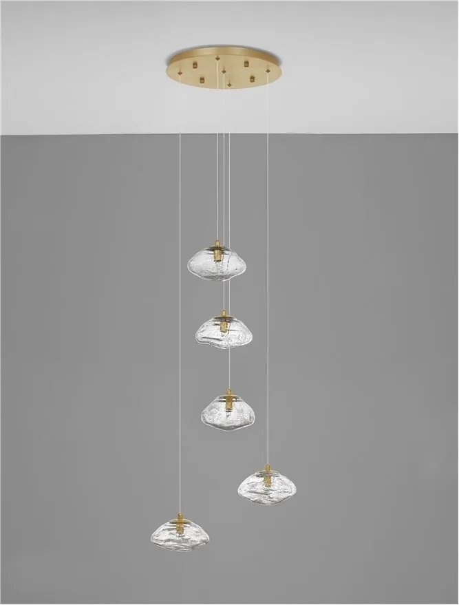 Lustra moderna cu 5 Pendule design decorativ KING aurie