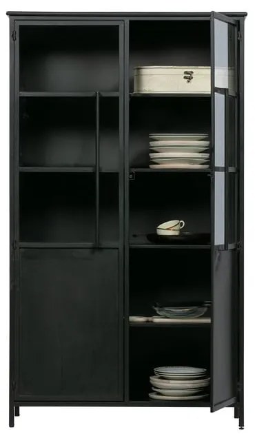 Vitrină neagră din metal 99x170x44 cm Exhibit – WOOOD