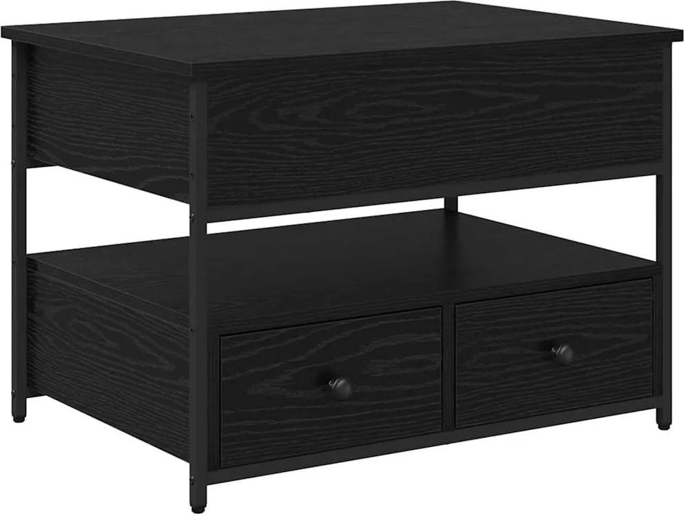 vidaXL Masă de cafea Stejar Negru 70 x 50 x 54.5 cm Lemn compozit