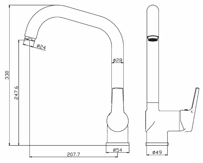 Baterie Bucatarie Sanobi Urban, pipa inalta, Argintiu, cartus ceramic D 40 mm