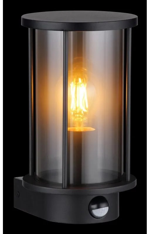 Aplica de perete pentru exterior cu senzor de miscare design modern IP54 Gracey negru