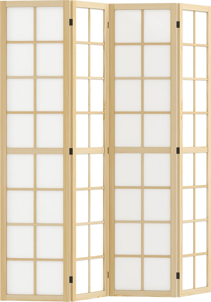 HOMCOM Paravan cu 4 Panouri Pliabile, Separator de Camere Autoportant, Ecran de Intimitate Interior pentru Sufragerie, Dormitor, 160 x 170cm | Aosom Romania