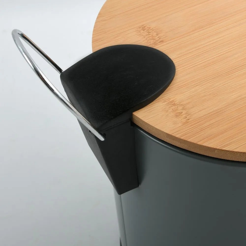 Coș de gunoi gri închis cu pedală din oțel 5 l Adonis – Spirella