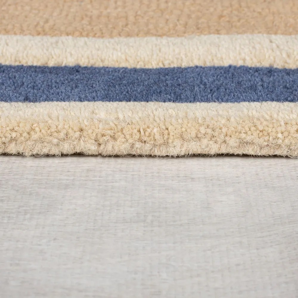 Covor albastru/portocaliu țesut manual din lână 160x230 cm Retro Blocks – Flair Rugs