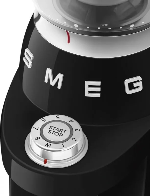 Rasnita de cafea Smeg CGF03BLEU, 150 W, 240 g, Sistem de rotire si blocare, Functie manuala, Negru