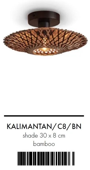 Plafoniera eco din bambus Kalimantan XS 30cm, bl/nat