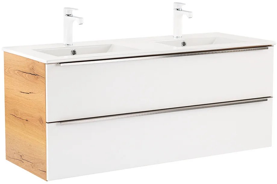 Dulap de bază Vario Trim 120 cu chiuvetă stejar-alb