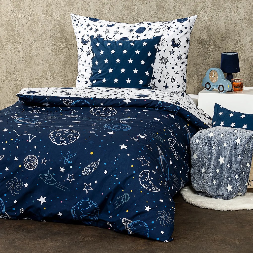 Lenjerie de pat din bumbac 4Home In Space, 140 x200 cm, 70 x 90 cm