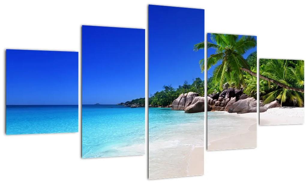 Tablou cu  plaja pe insula Praslin (125x70 cm), în 40 de alte dimensiuni noi