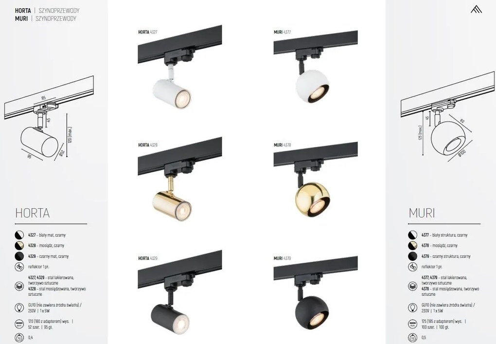 Spot LED pe sina ELBRUS alb / Accesoriu pentru sinele trifazate ARGON T-RACK