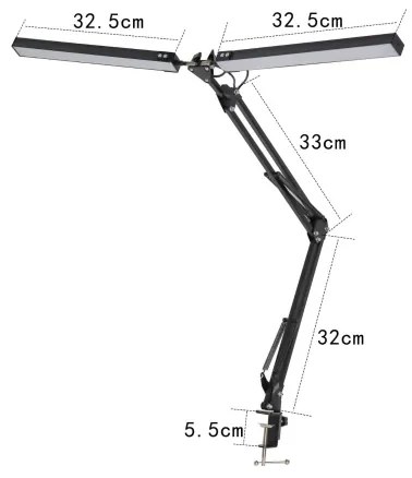 Lampă LED de masă cu clemă 2xLED/10W/230V 2800-6800K
